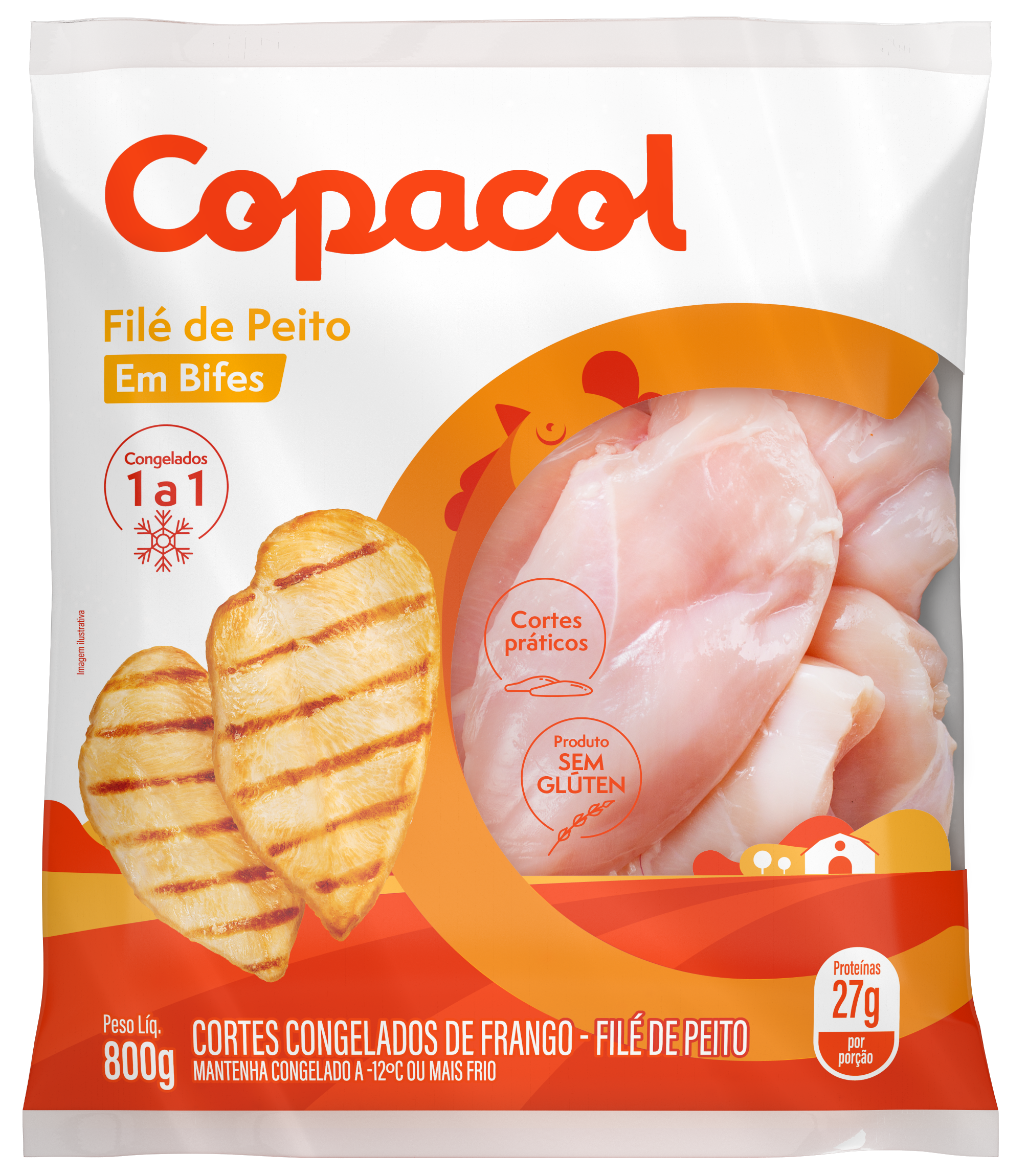 FILE DE PEITO BIFES.COPACOL PCT12X800GR