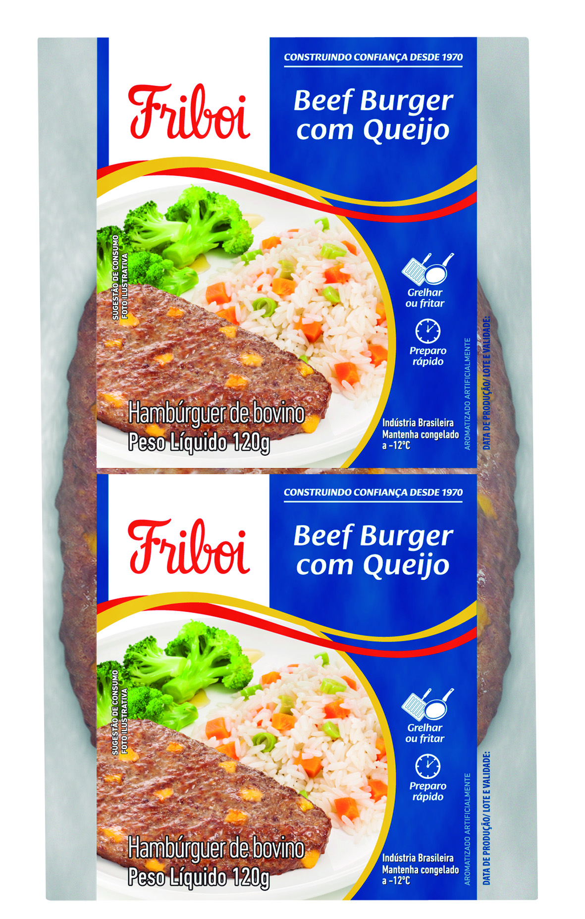 BEFF BURGER BOV C/QUEIJO CONG 21X120G 