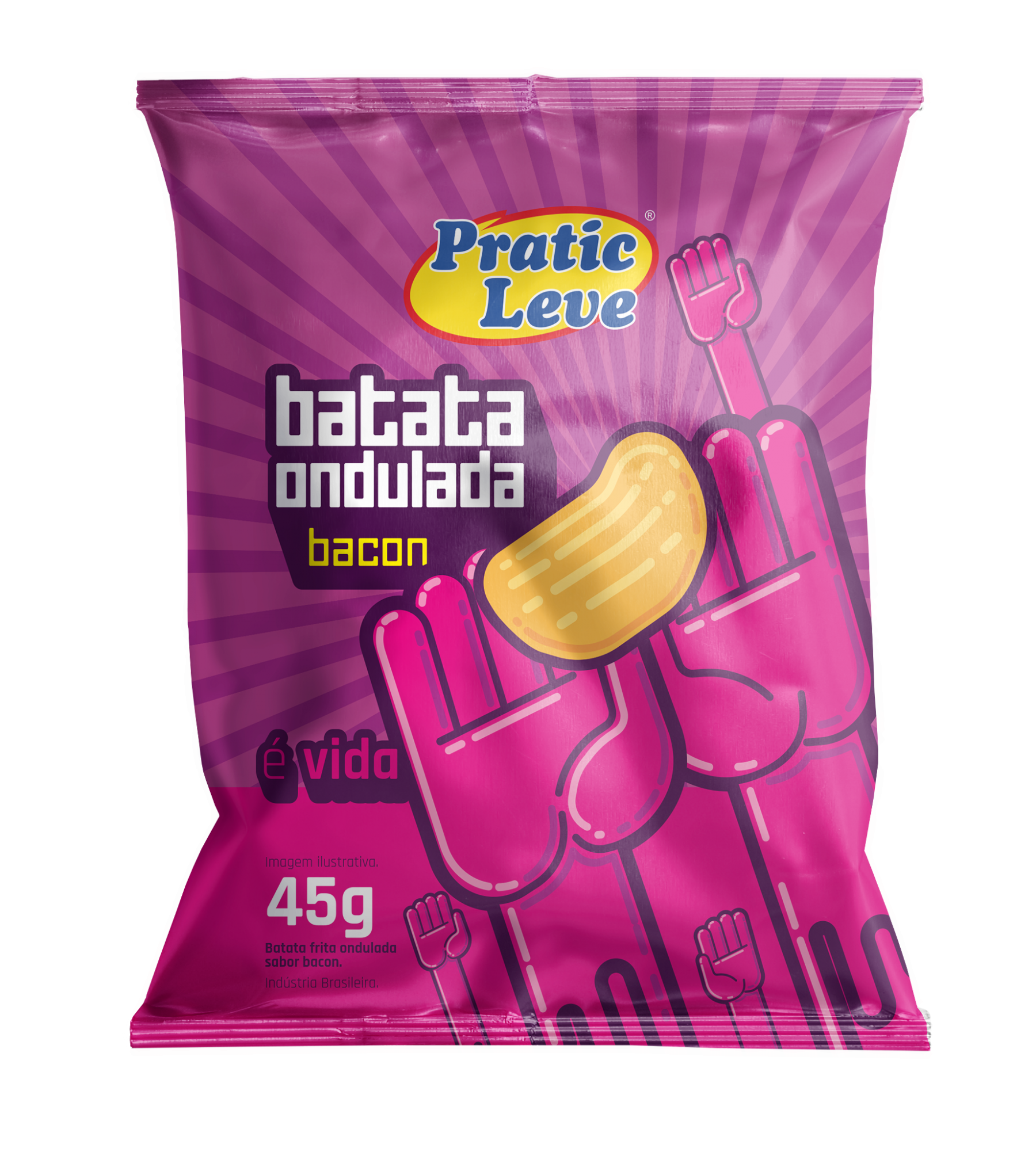 BATATA P.LEVE ONDU BACON 20X45G