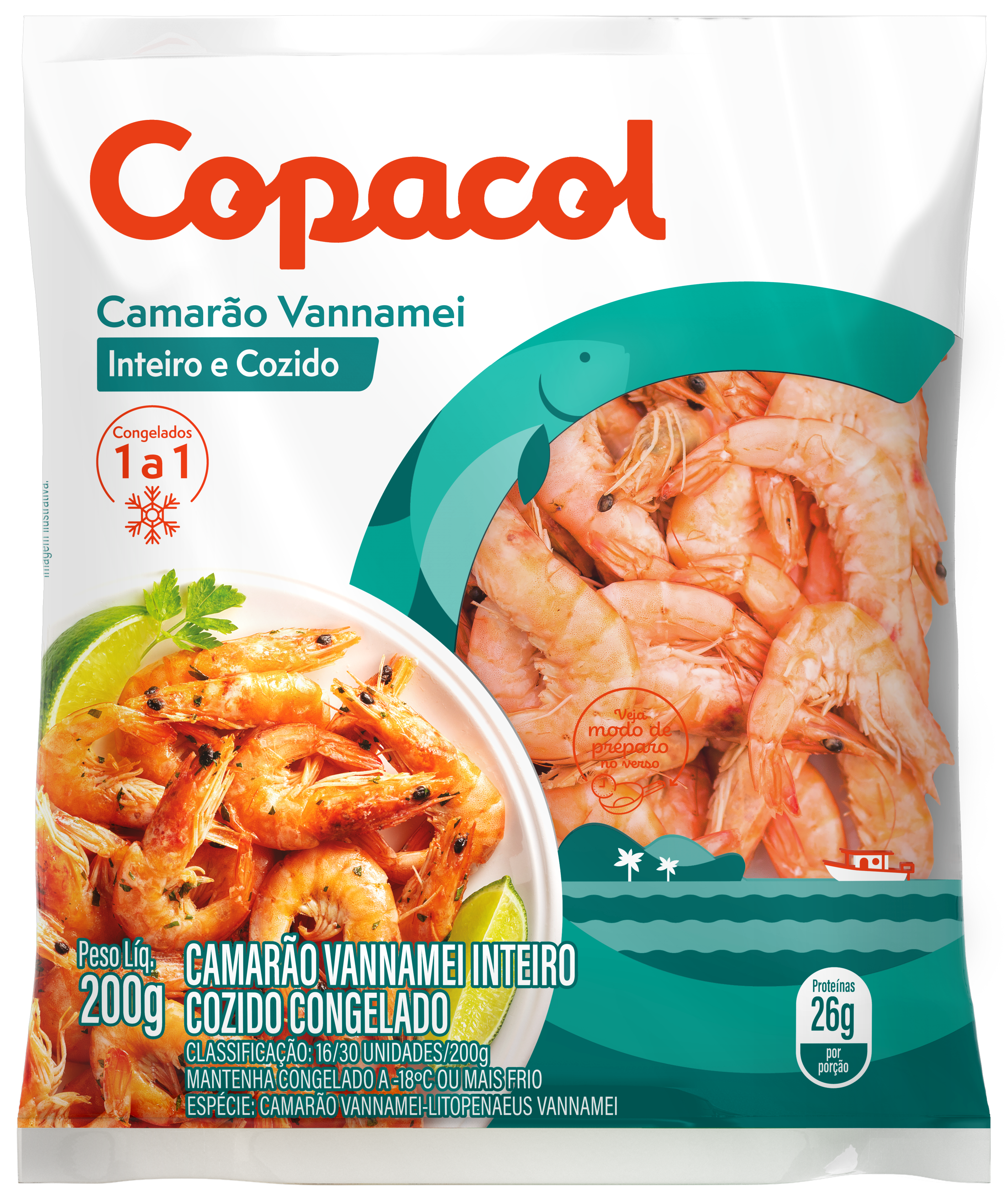 CAMARAO VANNAMEI INT.COZIDO PCT200G CX8K