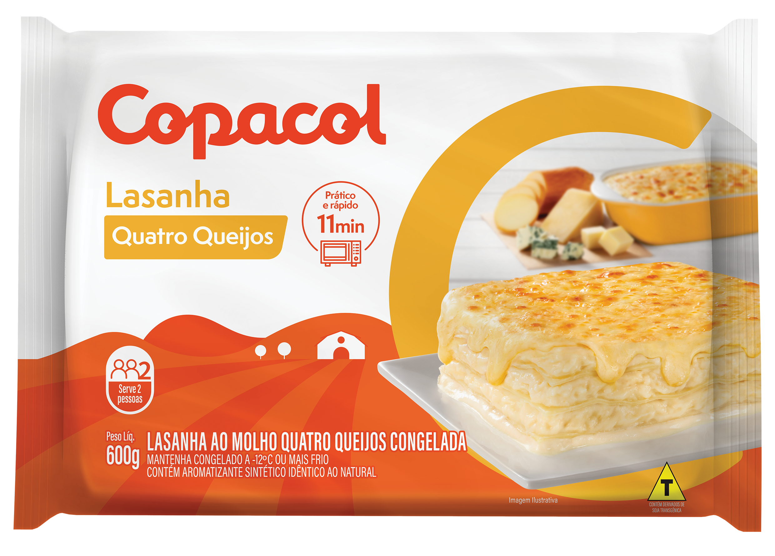 LASANHA DE 4.QUEIJOS COPACOL 12X600GR