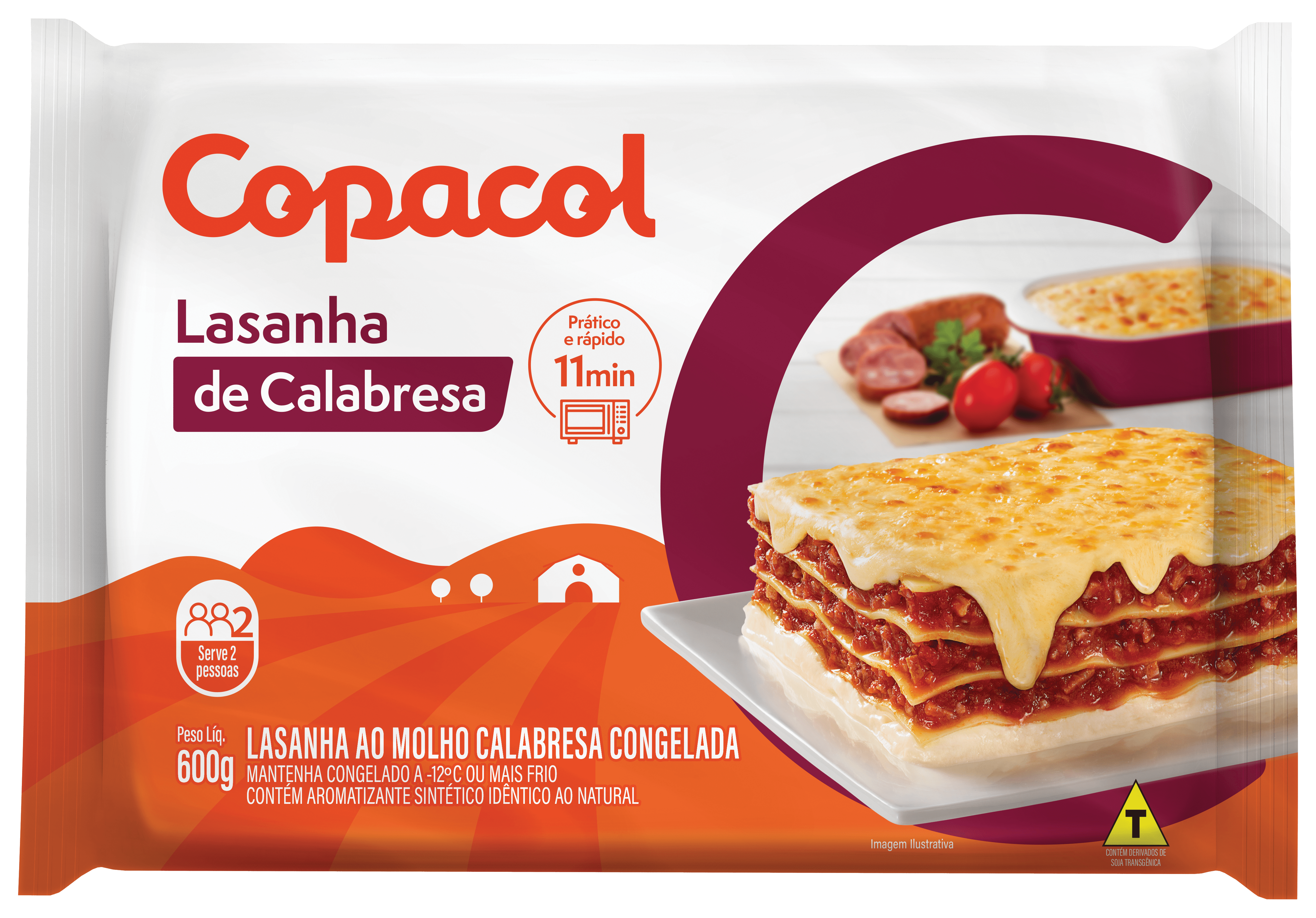 LASANHA DE CALABRESA COPACOL 12X600GR
