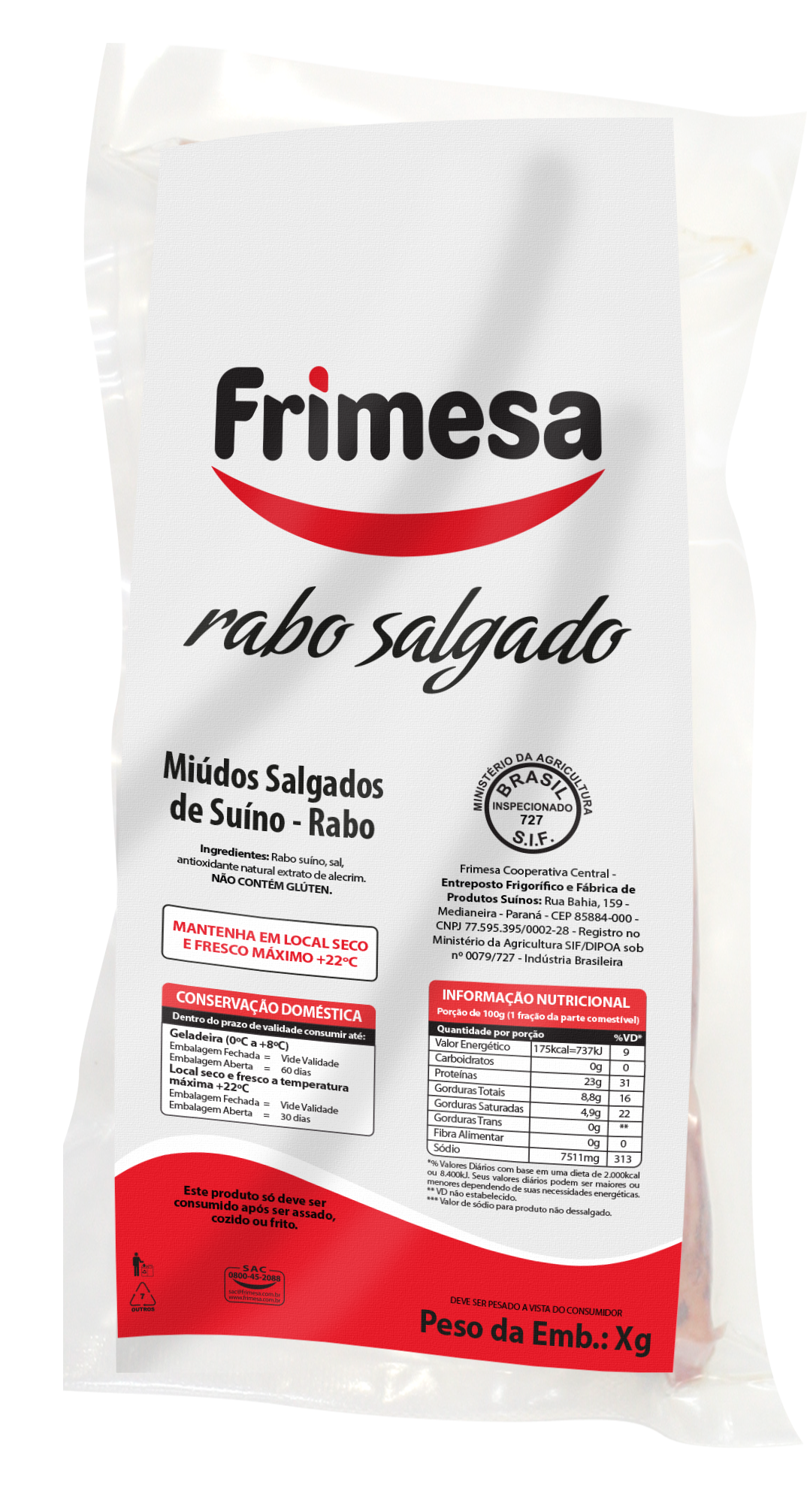 RABO PORCIONADO SUI SALG.FRIMESA CX10KG